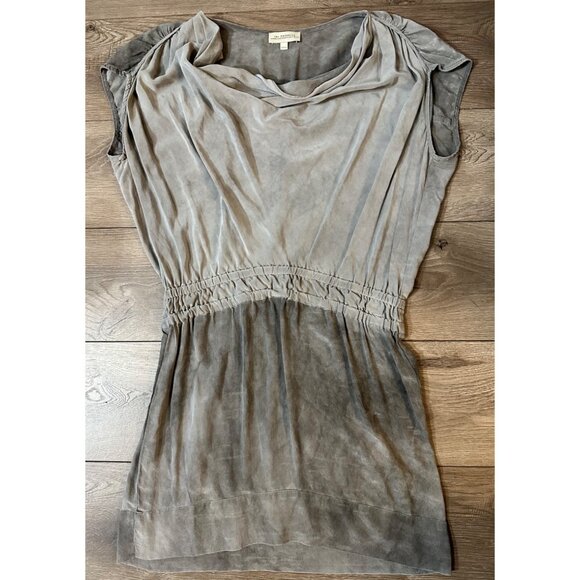 The Podolls anthropologie Ombre Silk Dress Short Sleeve Cowl Neck M - Picture 6 of 8